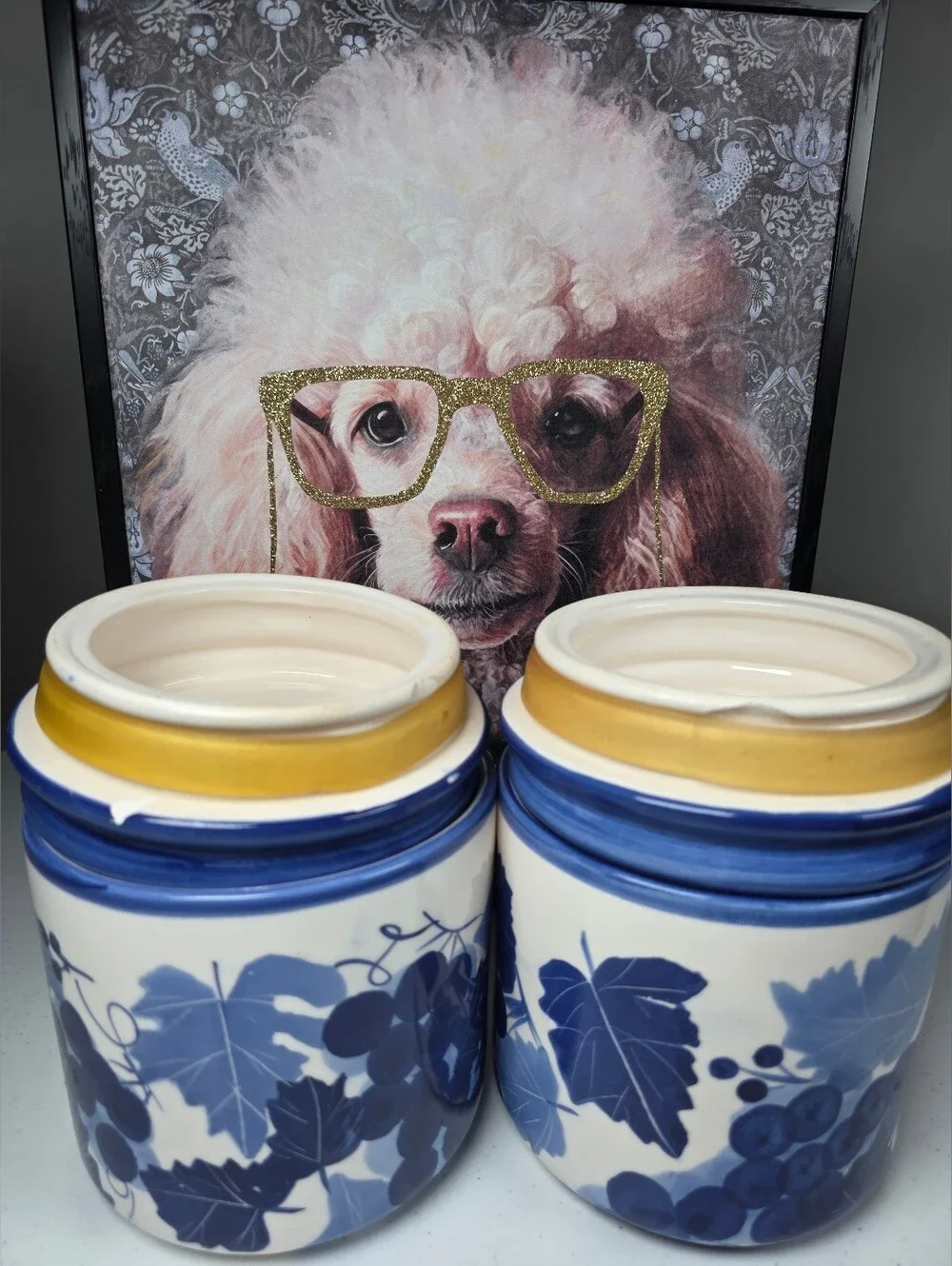 Blue Grape Ceramic Canister Set